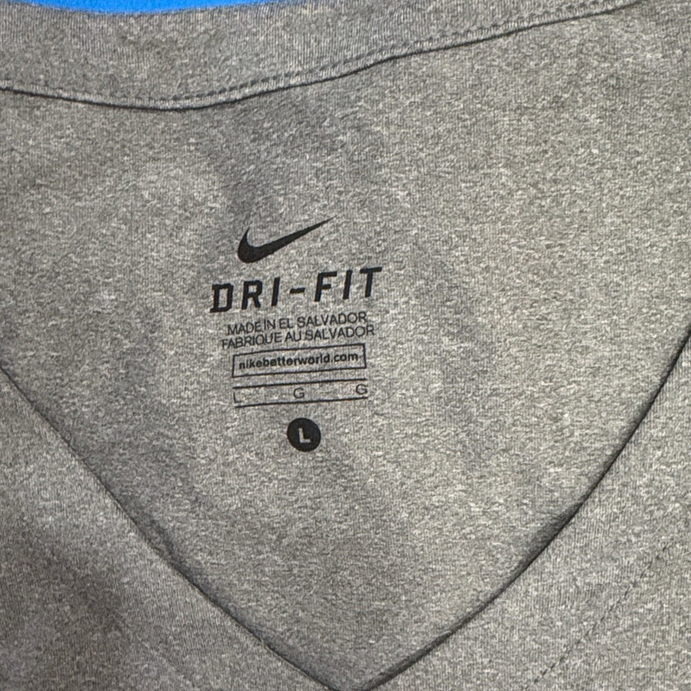 Nike Dri-FIT V-Neck Tops — Blue & Gray - Picture 3 of 5